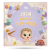 Neues personalisiertes Buch für Baby ist ein perfektes Geschenk für Neugeborene.	