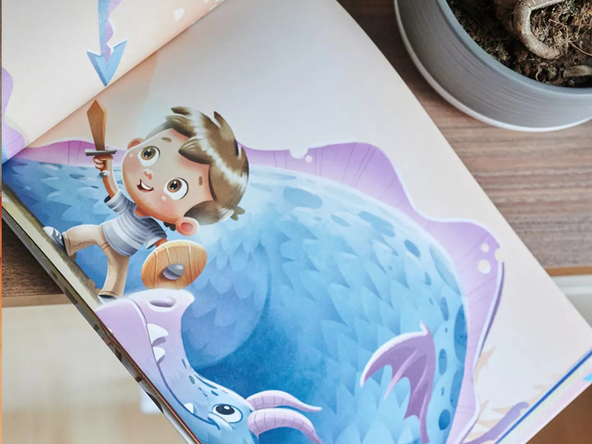 Eine der Illustrationen des personalisierten Geburtstagsbuchs für Kinder zum zweiten Geburtstag.